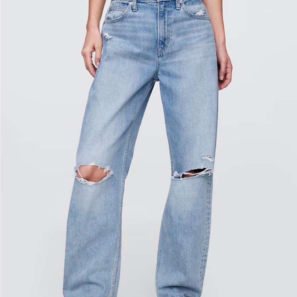 GAP Light Blue High Rise Distressed Jeans